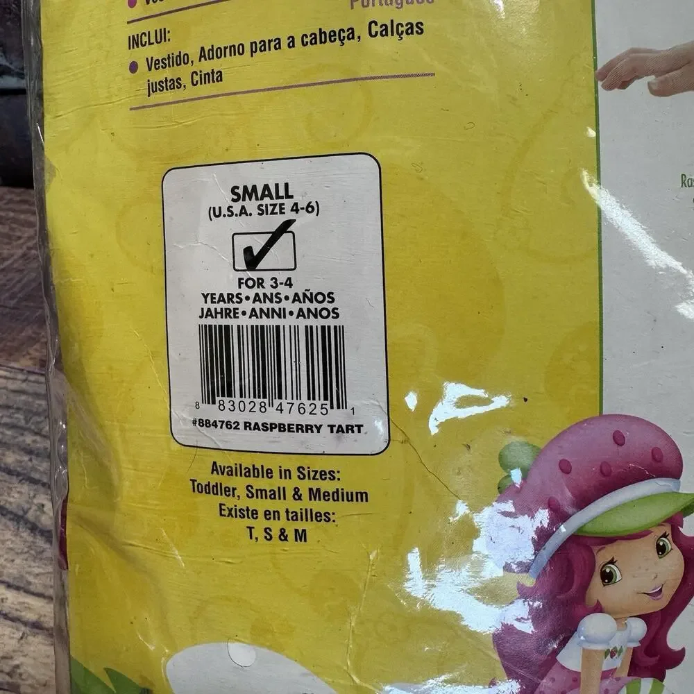 Strawberry Shortcake Raspberry‎ Tart Child Costume Size S Small 4-6 Age 3-4